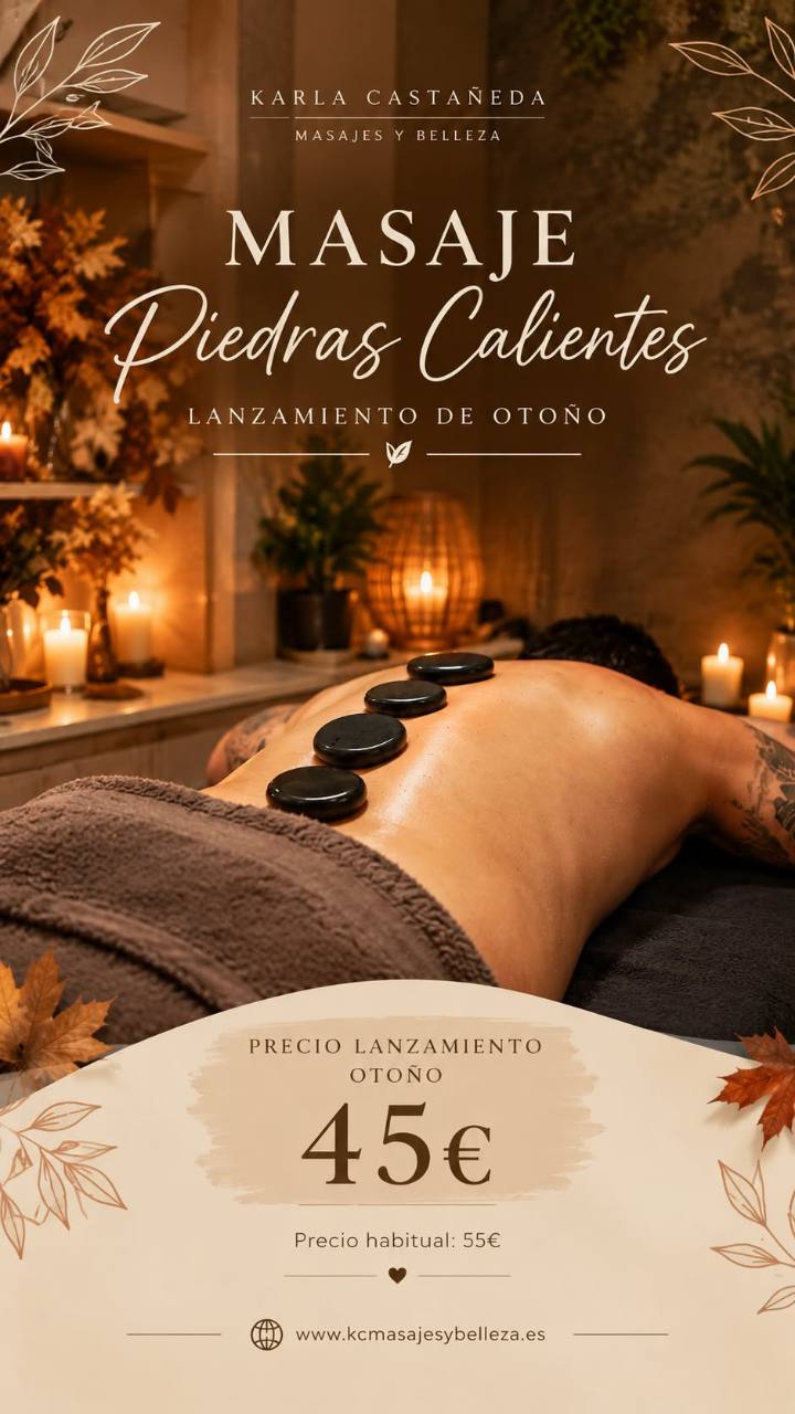 Oferta especial de otoño de masaje con piedras calientes en Huarte: 60 minutos por 45 euros